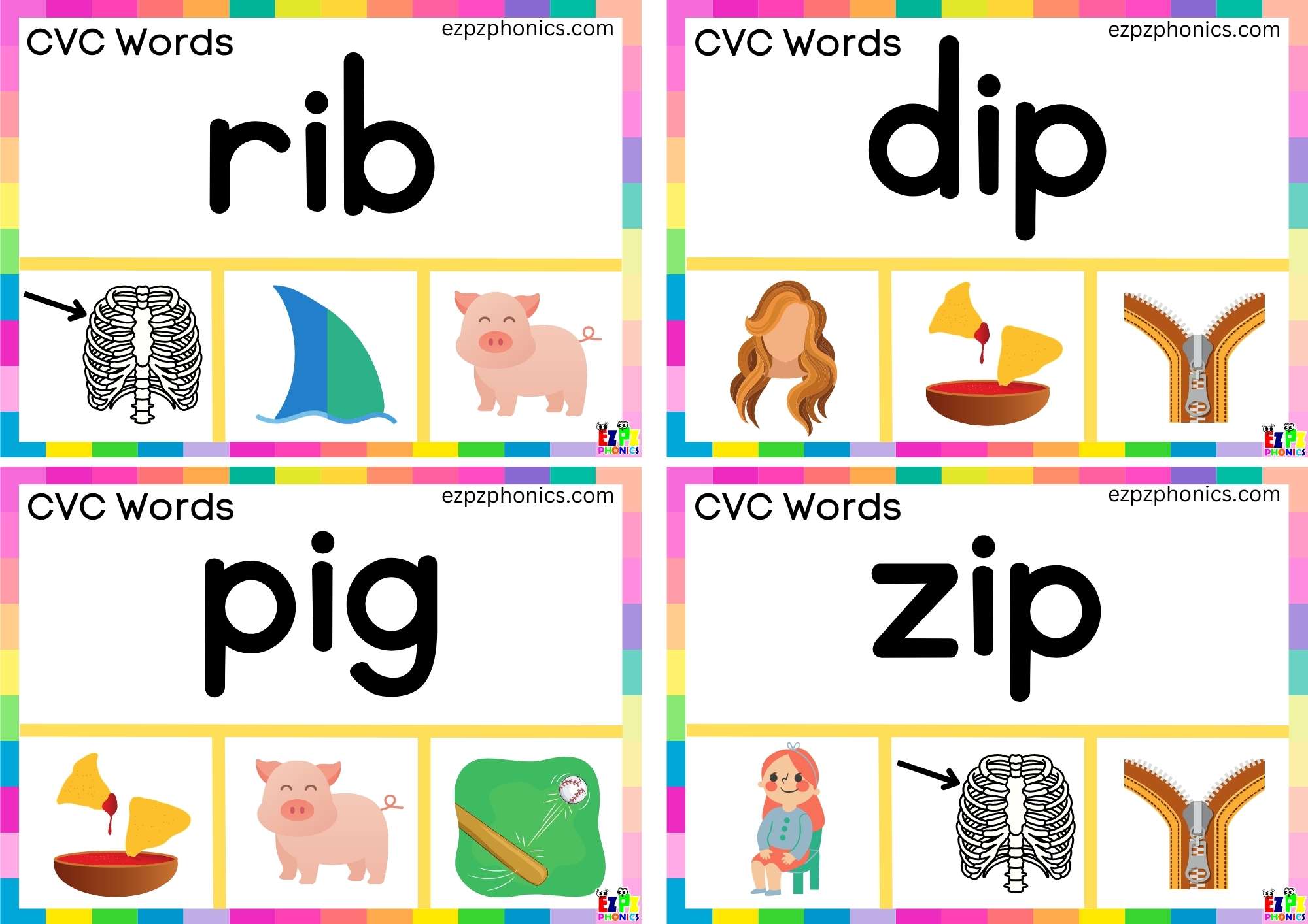 Short i Vowel CVC words Read the word and clip the image 2